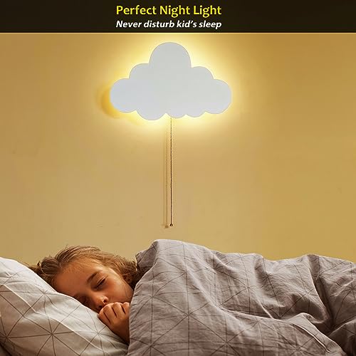 Azorteja Cloud-Lights-for-Bedroom, Kawaii Kids Cloud-Night-Light for Baby-Nursery, White Hanging Cloud-Lamp for Room-Decor, Cute Battery-Operated Floating Cloud-Lamps for Wall-Decor, Warm_White