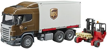 Bruder 03581 Scania Rseries Ups Logistics Truck With Forklift Vehicles Toys