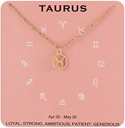 Zodiac Necklace Constellation Horoscope Jewelry Birthday Christmas Gifts for Women Girls