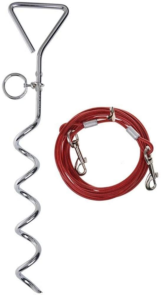 MSA DOG ANCHOR TIE DOWN STICK AND LEAD COMPLETE KIT - SAFELY SECURE YOUR DOG OR PET OUTSIDE AT HOME CAMPING OR CARAVAN