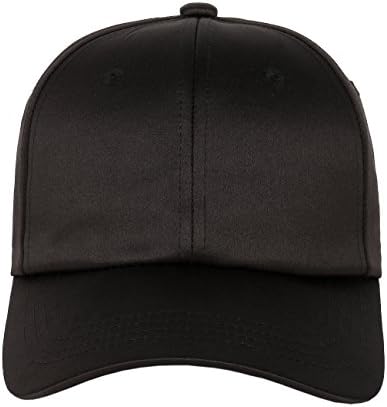 1611MAIN Unisex Satin Low Profile Baseball Dad Cap (Black)