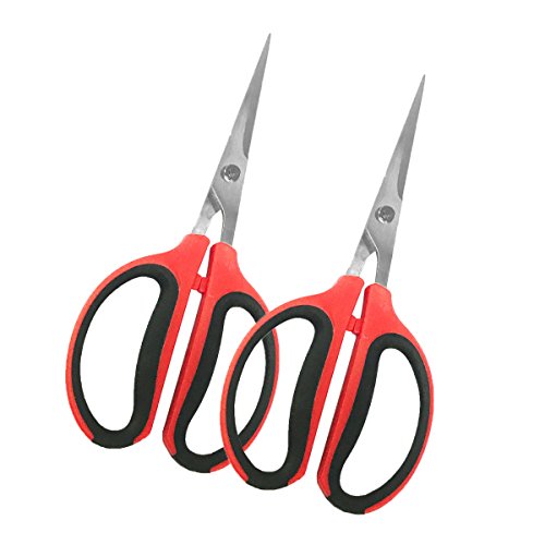 TopoGrow 2-Pack Bonsai 60mm Straight Trimming Pruning Micro Tip Pruning shears Scissors Hydroponic Garden W/Random Color of handles via Batches(60mm (2-Pack))