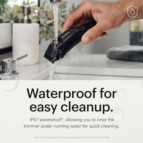 MANSCAPED® The Beard Hedger® PLUS, Men's Adjustable Beard & Mustache Trimmer with 14 Length Settings (1–20mm), Stainless Steel Blade, Waterproof Cordless Grooming, Travel Lock, USB-C Rechargeable