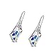Osiana Lucky Stone Hook Dangle Earrings Made With Black Swarovski Crystals