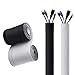 Kootek 236'' (2 X 118'') Cable Management Sleeves, Neoprene Cable Organizer Wrap Flexible Cord Cover Wire Hider Reversible Black & White, Cuttable by Yourself for TV Computer Office Theater