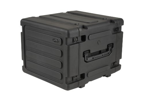 SKB 8U Shock Mount Rack, with Wheels, Handle, TSA Trigger Latches