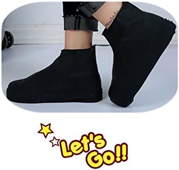 SUNSHINE GARDEN : Shoes Covers Waterproof Bike Reusable Rain Snow Sands Overshoes Travel Women Men Kids (S, Black)