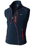 H2H Mens Active Athletic Fleece Vest With Zipper Pockets