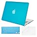 MOSISO Compatible with MacBook Air 13 inch Case (Models: A1369 & A1466, Older Version 2010-2017 Release), Protective Plastic Hard Shell Case & Keyboard Cover & Screen Protector, Aqua Blue