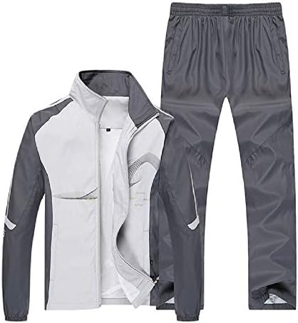 Autumn Running Sets Men Sport Suits Sportswear Set Polyester Fitness Training Tracksuit Zip Pocket Jogging Suit Plus Size