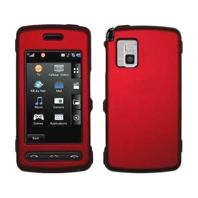 Red Rubberized Snap-On Cover Hard Case Cell Phone Protector For LG Vu CU920
