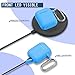 AirPods Case Cover with Keychain, Full Protective Silicone AirPods Accessories Skin Cover for Women Girl with Apple AirPods Wireless Charging Case,Front LED Visible-Light Bluethumb 3