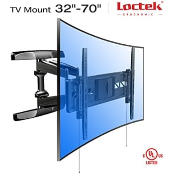 Loctek 188 Long Extension Curved Tv Wall Mount Bracket For 32 70 Inch Both Curved And Flat Panel Tvs With Vesa Patterns Up To 600 X