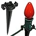 Holiday Lighting Outlet Christmas Light Stakes | Universal 5-Inch Outdoor Light Stakes for C9 or C7 Light Sockets | Improved Break-Resistant Design | for Use On Lawn or Pathway | Pack of 25