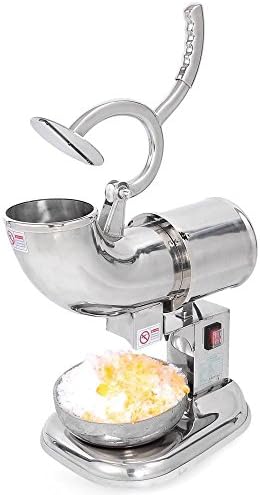 Electric 440lbs Ice Shaving Machine Stainless Steel Snow Cone Maker Commercial Cold Drink Crusher Shaver