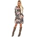 Xuan2Xuan3 Women Floral Print Long Sleeve Tunic Loose Casual Short Shirt Mini Dress