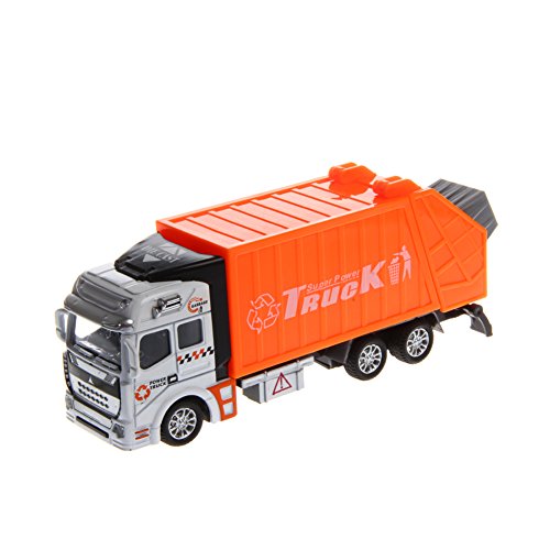 Bettal 1:32 Scale Alloy Plastic Garbage Truck Sanitation Trucks Toy Car Model with Trashcan for Children