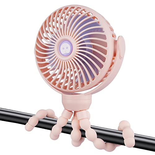 Stroller Fan,Portable Personal Clip On Fan Handheld Mini USB Car Seat Small USB Desk Fan With Flexible Tripod for treadmill Camping Outdoor Office Crib Toddler Bed