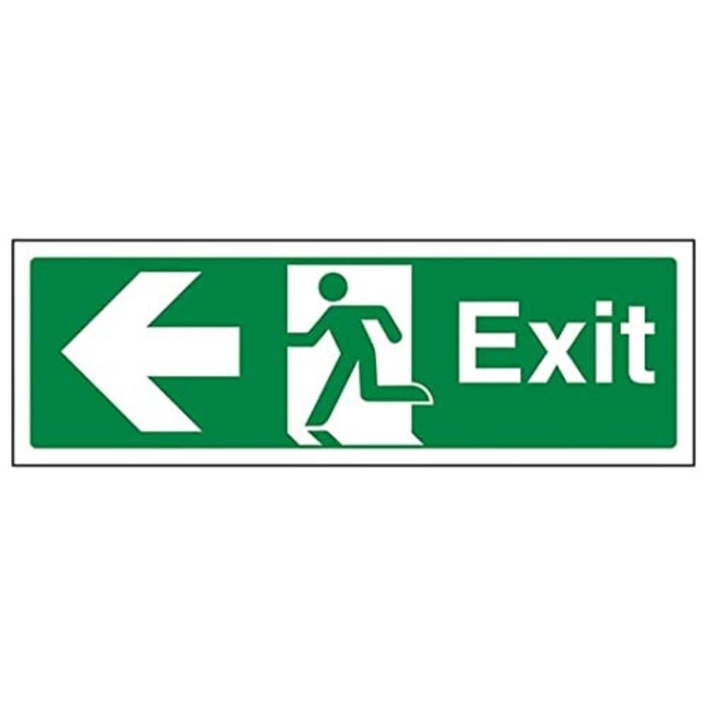 V Safety Eco Friendly Safe Condition Exit - Exit Arrow Left - 300 X 100mm — image 1