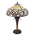 Serena D'italia Sunrise Tiffany Style Table Lamps, Mosaic Stained Glass Lamp, Antique, Victorian, Vintage Styling, Double Pull Chain (Yellow, Green, Red)