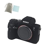 No.2 Warehouse Soft Silicone Armor Skin Rubber Protective Camera Case Compatible with Sony Alpha A7ii A7R2 A7Rii A7sii Camera (Black)+ a Piece of Clean Cloth