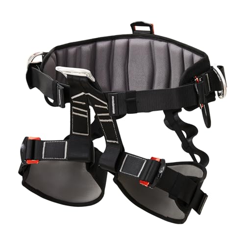 SOB Professional Adjustable Climbing Harness with Thick Padding, Expanded Design for Rock Climbing, Fire Rescue & Caving (Half Body Harness)