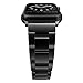 Simpeak Slim Band Compatible with Apple Watch 45mm 44mm 42mm Series 7 6 SE 5 4 3 2 1, Women Men Solid Stainless Steel Business Band Strap Replacement for iWatch 45 44 42, Black