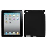 Black Gel Skin Case Rubberized Soft Silicone Cover for Apple iPad 2