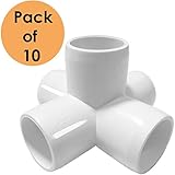 SELLERS360 5way 3/4 inch Tee PVC Fitting Elbow - Build Heavy Duty PVC Furniture - PVC Elbow Fittings[Pack of 10]
