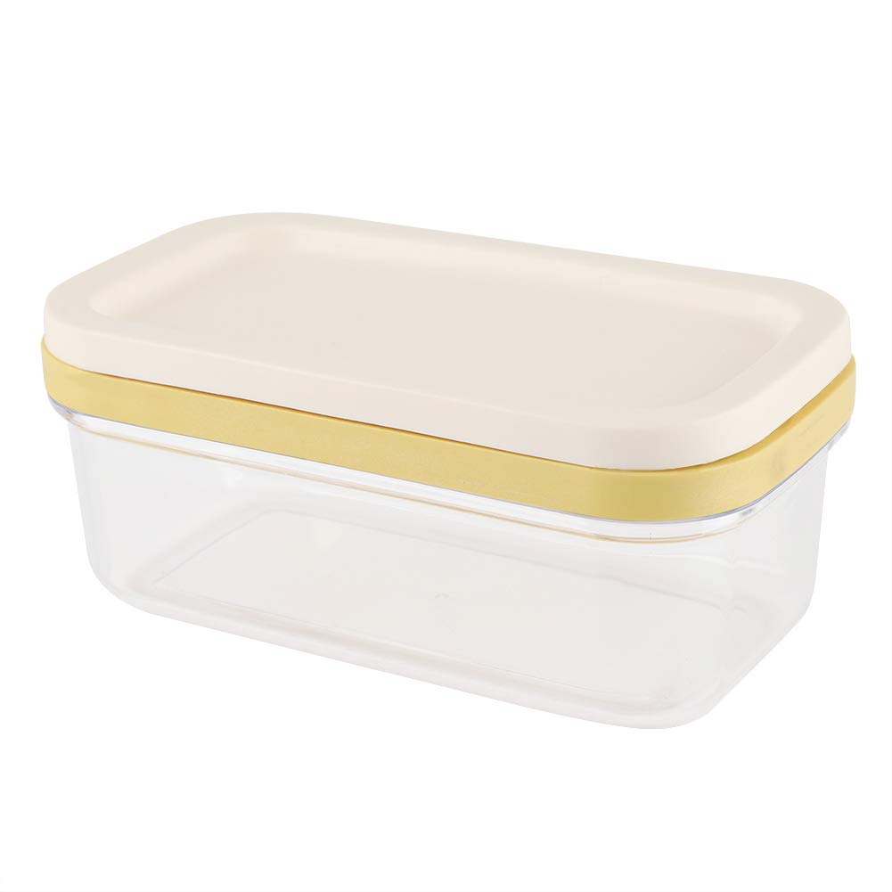 Goshyda Butter Dish with Lid and Cutter Slicer, Butter Dish Sealing Silicone Lid Butter Cutting Case for Easy Cutting and Storage Butter Cheese Container
