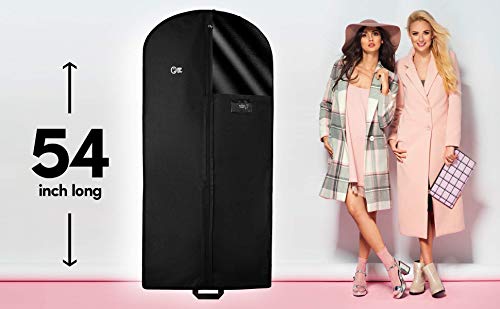 Luxury Storage Garment Bag for Long Women Dress, Long Men Suit, Formal and Evening Gown | 54 Inch + 5 Inch Gusset | Deluxe, Sturdy, Hanging, Breathable, Foldable Clothes Cover, Dust Protector - Thumbnail 7