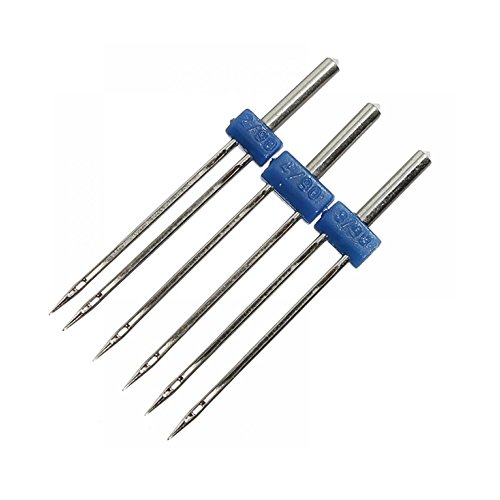JXULE Twin Double Needle Size 2.0/90 3.0/90 4.0/90 Sewing Machine Needles Pins(set of 3)