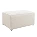 CHUN YI Stretch Rhombus Jacquard Universal Ottoman Cover,Easy Fitted Oversized Storage Ottoman Covers Slipcover,High Elasticity Furniture Protector (Cream White)