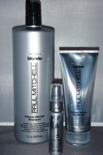 Paul Mitchell Forever Blonde Shampoo 33.8oz Conditoner 6.8oz Dramtic Repair .85oz Duo
