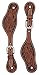Turquoise Cross Floral Carved Ladies' Spur Straps Chestnut 45-0421