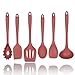 5+1 Piece Silicone Spatula Set in Red with Bonus Pasta Spoon by Polar Pantry - Spatula, Spoonula, Turner, Scraper and Ladle