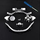 Xbox 360 Chrome Silver Full Parts Set (Thumbsticks, D-pad, Buttons, Triggers, Bumpers, Bottom Trim) for your controller (ABXY,Guide,Start, Back)