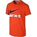 NIKE Boys' Just Do It Swoosh Tee, Team Orange/Obsidian, Medium