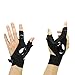 Mural Art Anti-Slip Half Finger Gloves LED Flashlight Luminous Multipurpose Glove for Repairing and Working in Darkness Places, Outdoor Sports, Fishing, Camping, Hiking, Running (left + right)