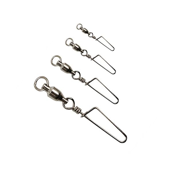 Threemart-High-Strength-Fishing-Ball-Bearing-Swivel-with-Coastlock-Snap100-Copper-Stainless-Steel-with-Nickle-Coated