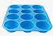 Silicone Muffin Pan Nonstick Bakeware - 12 Cups Blue Silicon Muffin Tray - BPA-Free Muffin Top Pan - Cupcake Baking Pan - Silicone Cake Cupcake Muffin Baking Tray Mold - Bonus Muffin Recipes E-Book