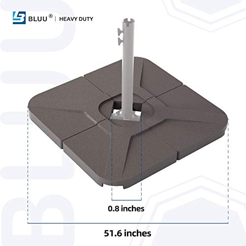 BLUU Compact Base 4 Pc 230 Lbs Water & Sand Filled Weighted Base Offset