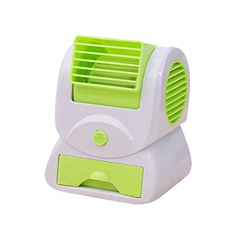 Hometom Mini Portable Air Conditioner, Desktop USB Rechargeable Small Fan Personal Space Cooler (Green) - Thumbnail 7