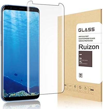 Galaxy S8 Screen Protector,Ruizon Tempered Glass [Case Friendly] 3D Curved Edge Ultra Clear 9H Hardness Anti-Scratch, Anti-Fingerprint,For Samsung Galaxy S8 [1-Pack]