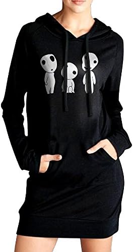 QUQLA Women's Hooded Pullover Sweatshirt Princess Mononoke Logo