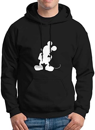 Mickey Mouse Silhouette Unisex Hoodie Black Size XL