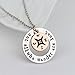 Dolland Silver Hollow Disc Engraved Message Not All Who Wander Are Lost with Compass Pendant Necklace,X10046