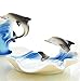 Kobwa(TM) Cute Dolphin Handmade Porcelain Tea Mug Coffee Cup Set with Spoon and Saucer (Blue) with Kobwa's Keyring