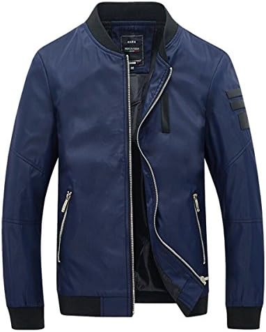 ICOOLYI Men's Casual Lightweight Front Zip Jacket JK1085 (Medium, Blue)