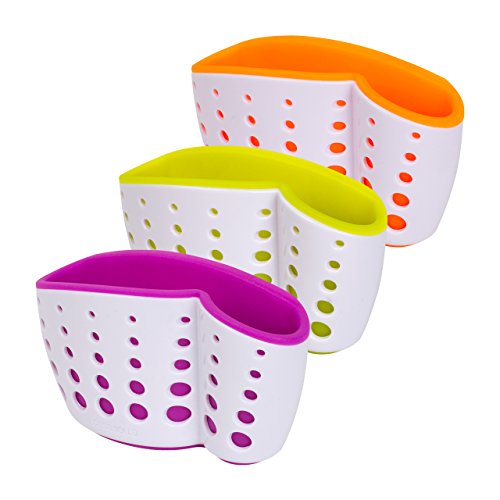 Casabella Sink Sider Suction Cup Sponge Holder, Assorted Colors Casabella Sink Sider Suction Cup Sponge Holder, Assorted Colors